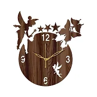 FRAVY 10 Inch MDF Wood Wall Clock for Home and Office (25Cm x 25Cm, Small Size, 008-Wenge)-thumb2