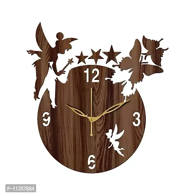 FRAVY 10 Inch MDF Wood Wall Clock for Home and Office (25Cm x 25Cm, Small Size, 008-Wenge)-thumb3