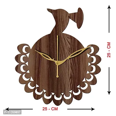 FRAVY 10 Inch MDF Wood Wall Clock for Home and Office (25Cm x 25Cm, Small Size, 035-Wenge)-thumb5
