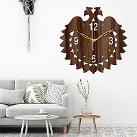 FRAVY 10 Inch MDF Wood Wall Clock for Home and Office (25Cm x 25Cm, Small Size, 047-Wenge)-thumb1