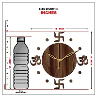 Freny Exim 12"" Inch Wooden MDF Om with Swastik Round Wall Clock Without Glass (Brown, 30cm x 30cm) - 54-thumb4