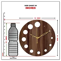 Freny Exim 12"" Inch Wooden MDF Cut Mark Round Wall Clock Without Glass (Brown, 30cm x 30cm) - 20-thumb4