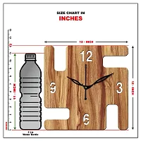 FRAVY 12"" Inch Prelam MDF Wood English Numeral Swastik Square Without Glass Wall Clock (Beige, 30cm x 30cm) - 49-thumb4