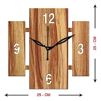 FRAVY 10 Inch MDF Wood Wall Clock for Home and Office (25Cm x 25Cm, Small Size, 014-Beige)-thumb4