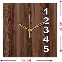 FRAVY 10 Inch MDF Wood Wall Clock for Home and Office (25Cm x 25Cm, Small Size, 024-Wenge)-thumb2