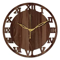 FRAVY 10 Inch MDF Wood Wall Clock for Home and Office (25Cm x 25Cm, Small Size, 006-Wenge)-thumb2