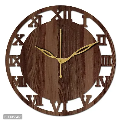 FRAVY 10 Inch MDF Wood Wall Clock for Home and Office (25Cm x 25Cm, Small Size, 006-Wenge)-thumb3