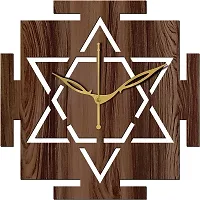 FRAVY 10 Inch MDF Wood Wall Clock for Home and Office (25Cm x 25Cm, Small Size, 033-Wenge)-thumb1