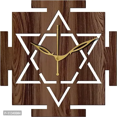 FRAVY 10 Inch MDF Wood Wall Clock for Home and Office (25Cm x 25Cm, Small Size, 033-Wenge)-thumb2