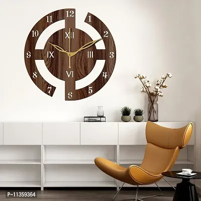 FRAVY 10 Inch MDF Wood Wall Clock for Home and Office (25Cm x 25Cm, Small Size, 027-Wenge)