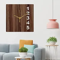 FRAVY 10 Inch MDF Wood Wall Clock for Home and Office (25Cm x 25Cm, Small Size, 024-Wenge)-thumb4