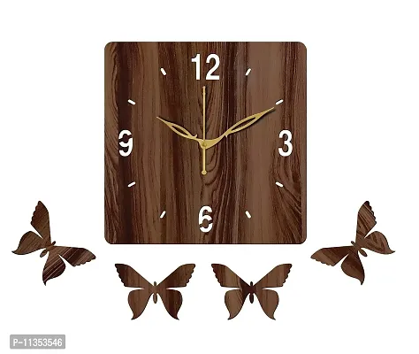 Freny Exim 10"" Inch Wooden Wall Clock (Wenge, Small Size, 25cm x 25cm)-007