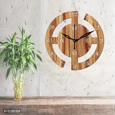 FRAVY 10 Inch MDF Wood Wall Clock for Home and Office (25Cm x 25Cm, Small Size, 027-Beige)