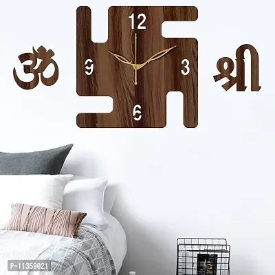 FRAVY 10 Inch MDF Wood Wall Clock for Home and Office (25Cm x 25Cm, Small Size, 051-Wenge)-thumb0
