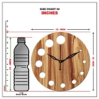 FRAVY 12"" Inch Prelam MDF Wood Cut Mark Round Without Glass Wall Clock (Beige, 30cm x 30cm) - 20-thumb4