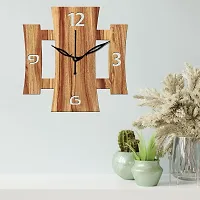 FRAVY 10 Inch MDF Wood Wall Clock for Home and Office (25Cm x 25Cm, Small Size, 015-Beige)-thumb3