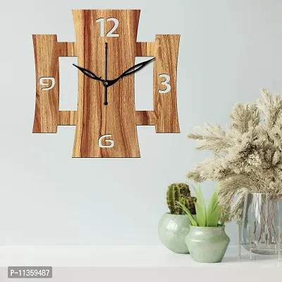 FRAVY 10 Inch MDF Wood Wall Clock for Home and Office (25Cm x 25Cm, Small Size, 015-Beige)-thumb4