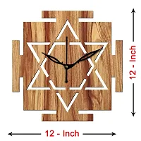 Freny Exim 12"" Inch Wooden MDF Vastu Square Wall Clock Without Glass (Beige, 30cm x 30cm) - 33-thumb4