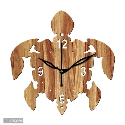 Freny Exim 12"" Inch Wooden MDF English Numeral Tortoise Wall Clock Without Glass (Beige, 30cm x 30cm) - 29-thumb0