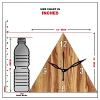 FRAVY 12"" Inch Prelam MDF Wood English Numeral Triangle Without Glass Wall Clock (Beige, 30cm x 30cm) - 30-thumb4