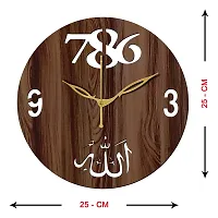 FRAVY 10 Inch MDF Wood Wall Clock for Home and Office (25Cm x 25Cm, Small Size, 044-Wenge)-thumb3