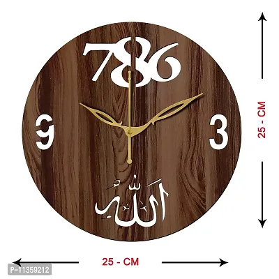 FRAVY 10 Inch MDF Wood Wall Clock for Home and Office (25Cm x 25Cm, Small Size, 044-Wenge)-thumb4