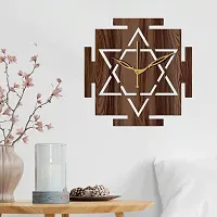 Freny Exim 12"" Inch Wooden MDF Vastu Square Wall Clock Without Glass (Brown, 30cm x 30cm) - 33-thumb2