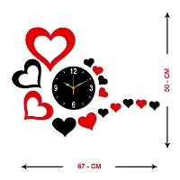 FRAVY Black Red MDF Wooden Wall Clock for Home Office (50cm x 67cm)-103-thumb4