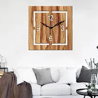 FRAVY 10 Inch MDF Wood Wall Clock for Home and Office (25Cm x 25Cm, Small Size, 037-Beige)-thumb2