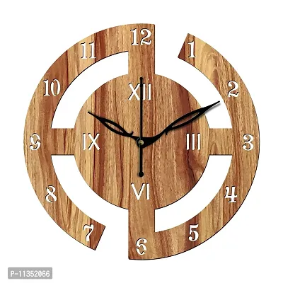 Freny Exim 10"" Inch Wooden Wall Clock (Beige, Small Size, 25cm x 25cm)-027