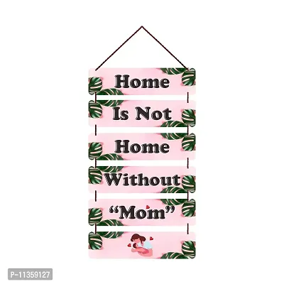 Freny Exim MDF Wooden Home Is Not Home Without Mom Quote Wall Hanging Art For Home Decor | Office | Gift (12 inch X 30 Inch) Multicolour 509