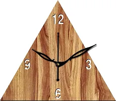 FRAVY 10 Inch MDF Wood Wall Clock for Home and Office (25Cm x 25Cm, Small Size, 030-Beige)-thumb1