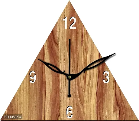FRAVY 10 Inch MDF Wood Wall Clock for Home and Office (25Cm x 25Cm, Small Size, 030-Beige)-thumb2