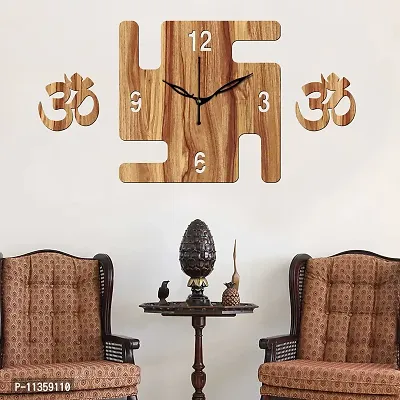 FRAVY 10 Inch MDF Wood Wall Clock for Home and Office (25Cm x 25Cm, Small Size, 050-Beige)