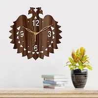 Freny Exim 12"" Inch Wooden MDF English Numeral Peacock Round Wall Clock Without Glass (Brown, 30cm x 30cm) - 47-thumb2