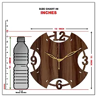 Freny Exim 12"" Inch Wooden MDF English Numeral Round Wall Clock Without Glass (Brown, 30cm x 30cm) - 3-thumb4