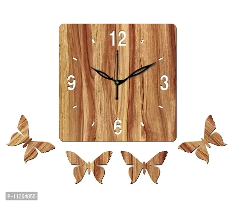 Freny Exim 10"" Inch Wooden Wall Clock (Beige, Small Size, 25cm x 25cm)-007-thumb0