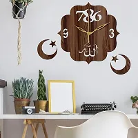 FRAVY 10 Inch MDF Wood Wall Clock for Home and Office (25Cm x 25Cm, Small Size, 042-Wenge)-thumb1