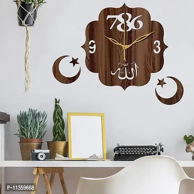 FRAVY 10 Inch MDF Wood Wall Clock for Home and Office (25Cm x 25Cm, Small Size, 042-Wenge)-thumb2