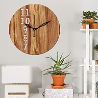 FRAVY 10 Inch MDF Wood Wall Clock for Home and Office (25Cm x 25Cm, Small Size, 025-Beige)-thumb3