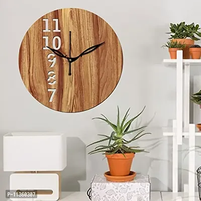 FRAVY 10 Inch MDF Wood Wall Clock for Home and Office (25Cm x 25Cm, Small Size, 025-Beige)-thumb4