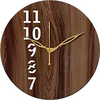 FRAVY 10 Inch MDF Wood Wall Clock for Home and Office (25Cm x 25Cm, Small Size, 025-Wenge)-thumb1