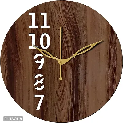 FRAVY 10 Inch MDF Wood Wall Clock for Home and Office (25Cm x 25Cm, Small Size, 025-Wenge)-thumb2