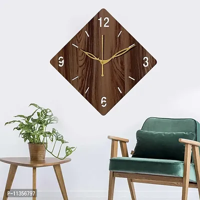 FRAVY 10 Inch MDF Wood Wall Clock for Home and Office (25Cm x 25Cm, Small Size, 021-Wenge)