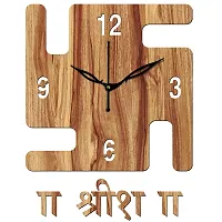 FRAVY 10 Inch MDF Wood Wall Clock for Home and Office (25Cm x 25Cm, Small Size, 053-Beige)-thumb3