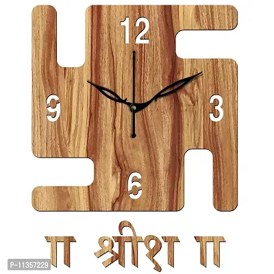 FRAVY 10 Inch MDF Wood Wall Clock for Home and Office (25Cm x 25Cm, Small Size, 053-Beige)-thumb4