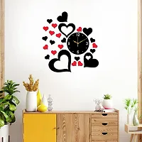 Freny Exim Black Red MDF Wooden Wall Clock for Home Office (50cm x 54cm)-101-thumb2