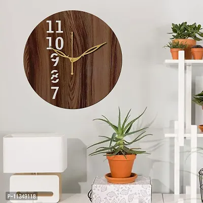 FRAVY 10 Inch MDF Wood Wall Clock for Home and Office (25Cm x 25Cm, Small Size, 025-Wenge)