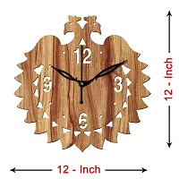 Freny Exim 12"" Inch Wooden MDF English Numeral Peacock Round Wall Clock Without Glass (Beige, 30cm x 30cm) - 47-thumb3