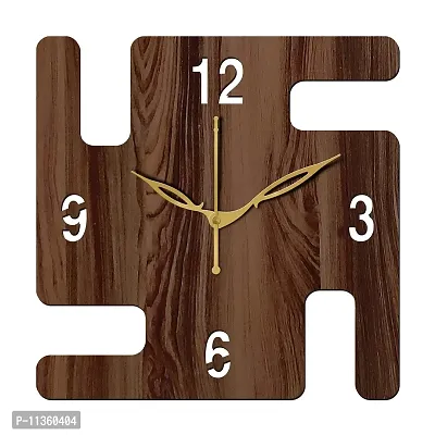 FRAVY 10 Inch MDF Wood Wall Clock for Home and Office (25Cm x 25Cm, Small Size, 032-Wenge)-thumb3